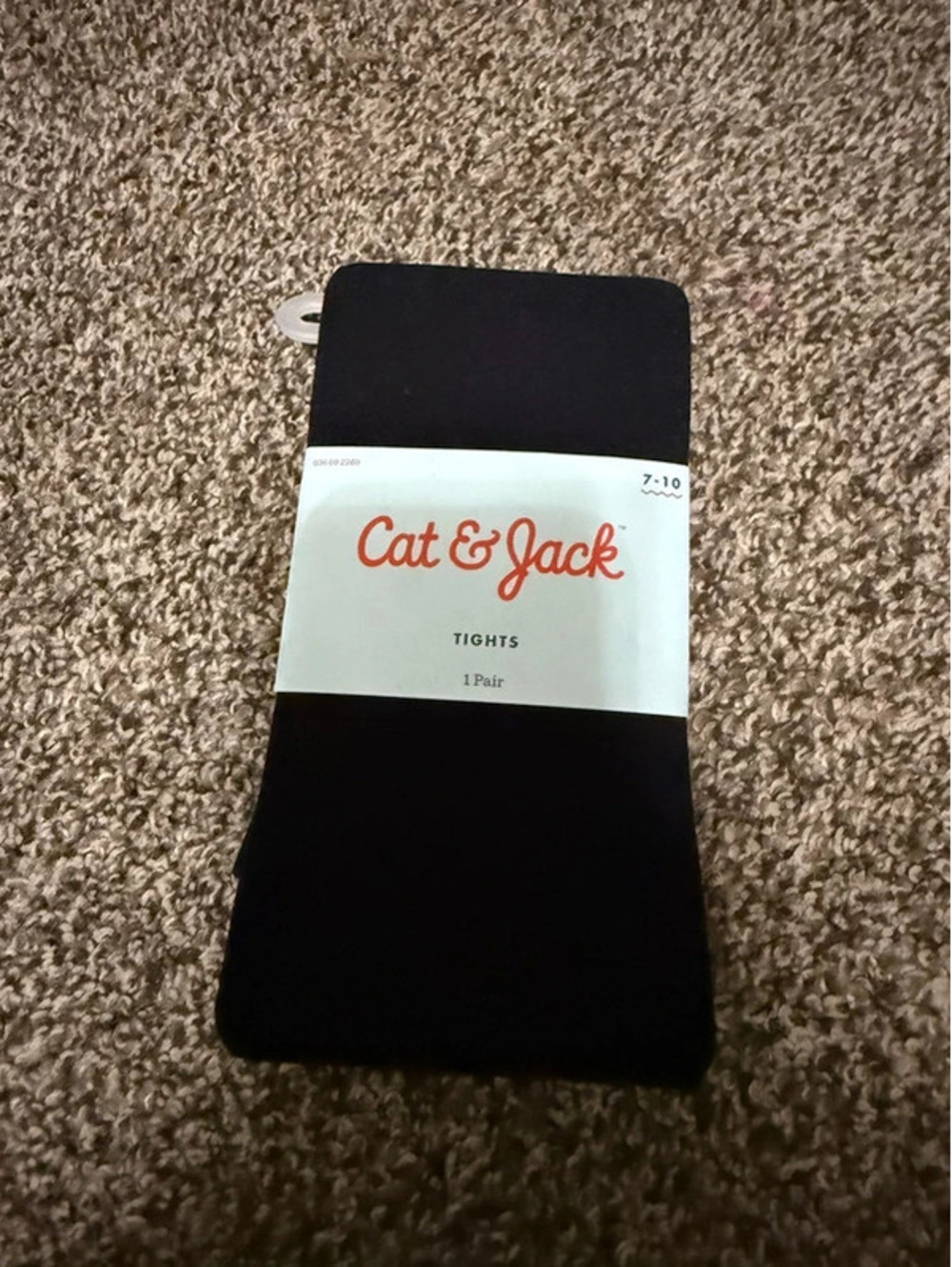 Cat & Jack Girls Black Footed Tights Size 7-10 New